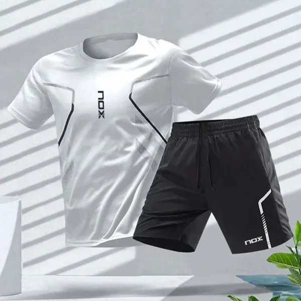 2025Nox Men's Tennis Sports T-shirt And Loose Shorts Set Comfortable Football Sports Shorts Summer Men's Badminton Training Wear