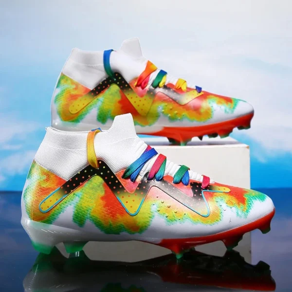 Graffiti Professional Male Football Boots Large Size 45 46 Outdoor Fast Soccer Sneakers Man Light High Top Men’s Football Shoes