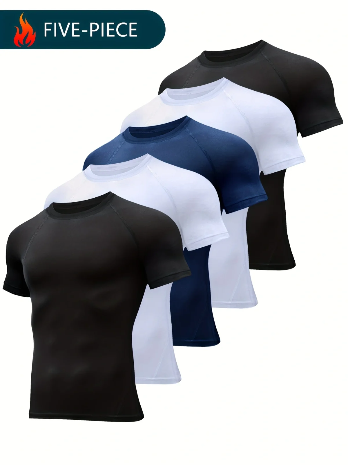 Men's Compression T-Shirt - Short Sleeve, Athletic Sun Protection Base Layer, Breathable Polyester Blend, Underwear, Athletic Gear - Image 1