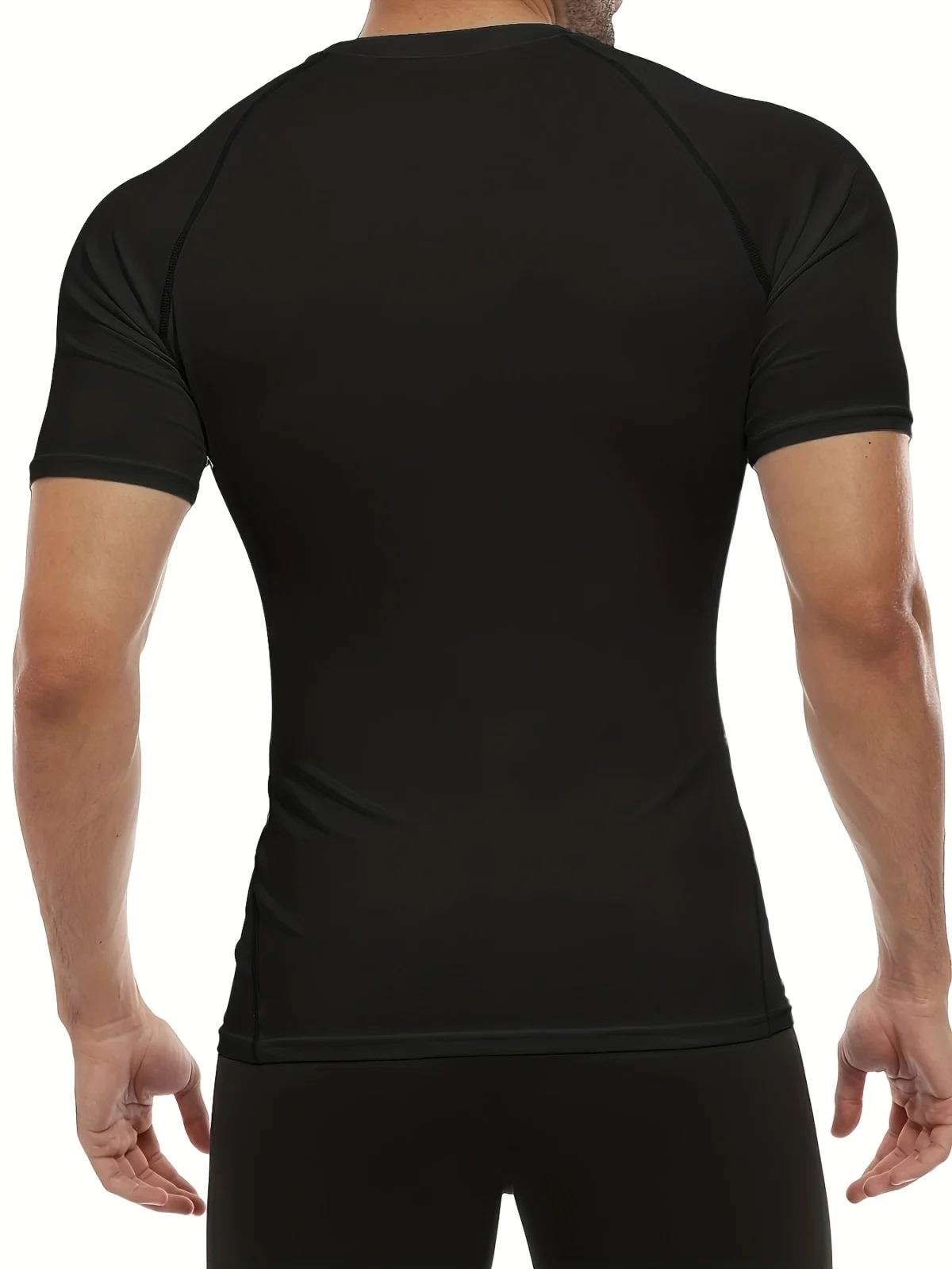 Men's Compression T-Shirt - Short Sleeve, Athletic Sun Protection Base Layer, Breathable Polyester Blend, Underwear, Athletic Gear - Image 4