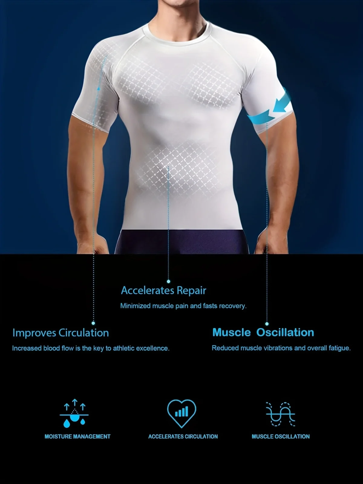 Men's Compression T-Shirt - Short Sleeve, Athletic Sun Protection Base Layer, Breathable Polyester Blend, Underwear, Athletic Gear - Image 5
