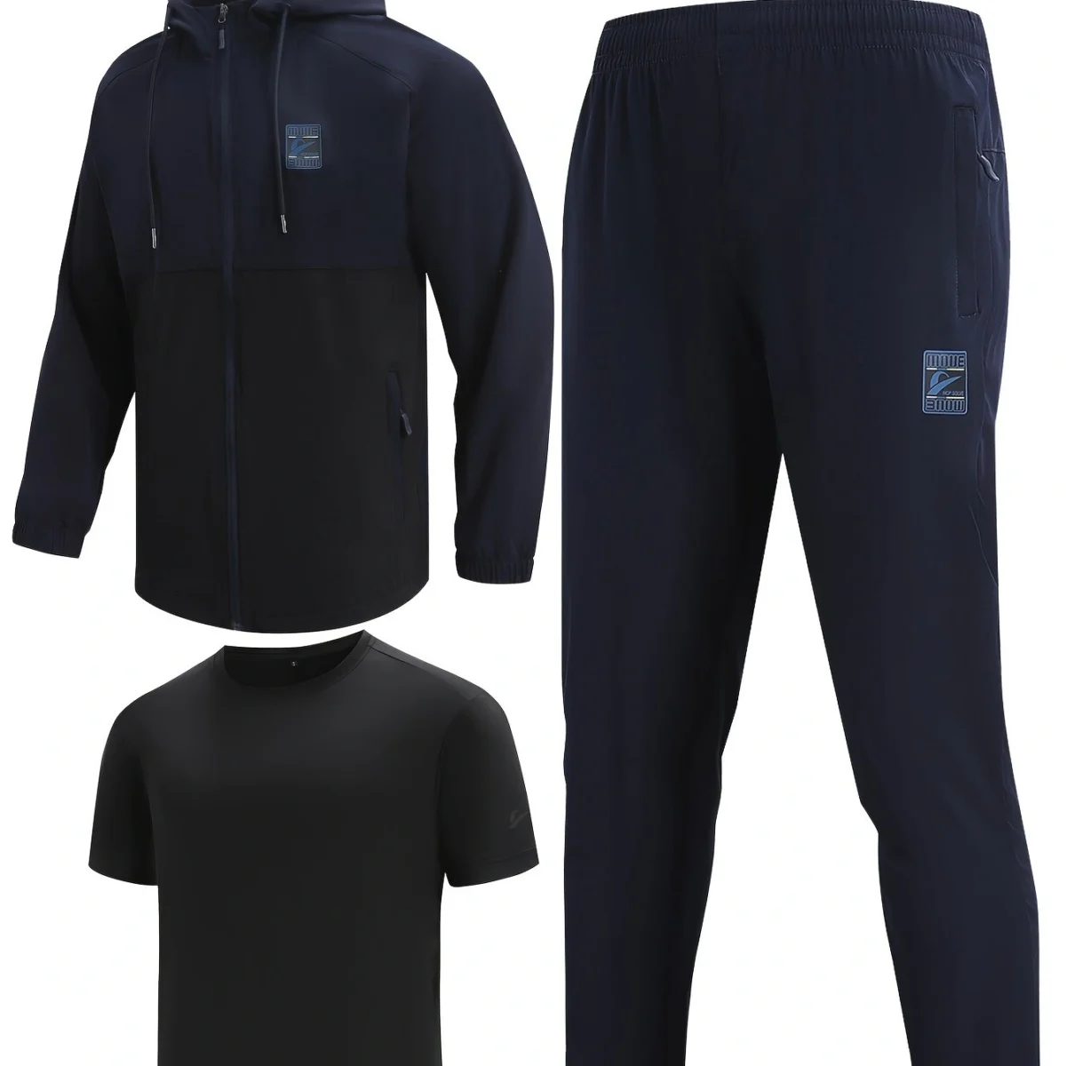 1 Set Of Sports And Outdoor Products Fitness And Training Products Fitness Wear Men's Casual Sports Suit Men's Casual Suit Top + T-shirt + Bottom SMT3004-B - Image 6