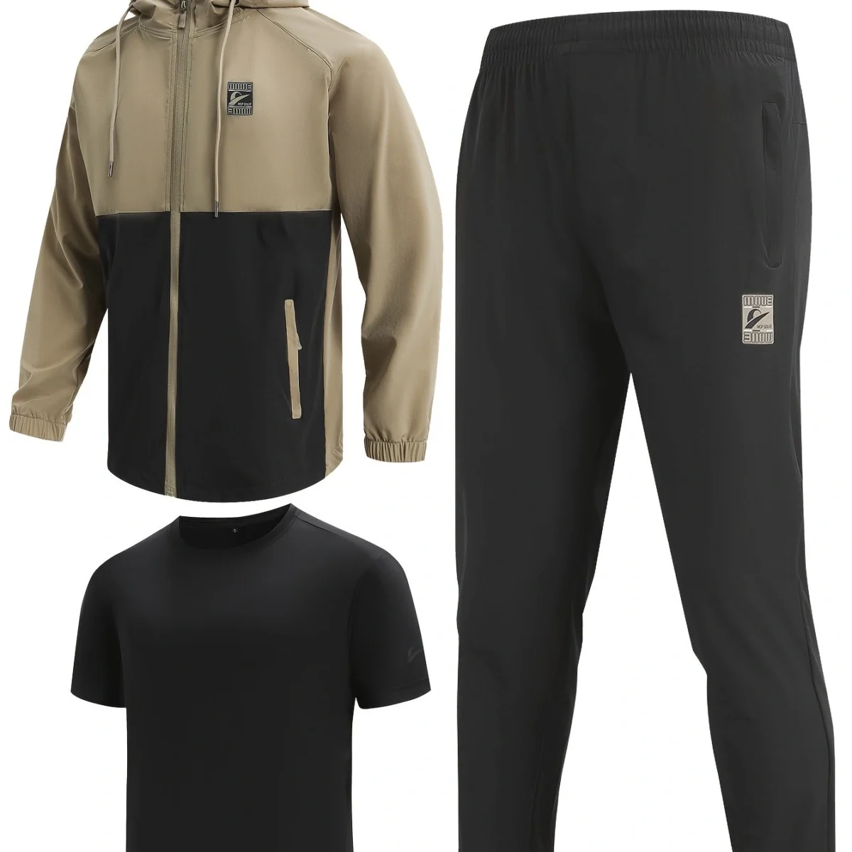 1 Set Of Sports And Outdoor Products Fitness And Training Products Fitness Wear Men's Casual Sports Suit Men's Casual Suit Top + T-shirt + Bottom SMT3004-B - Image 5